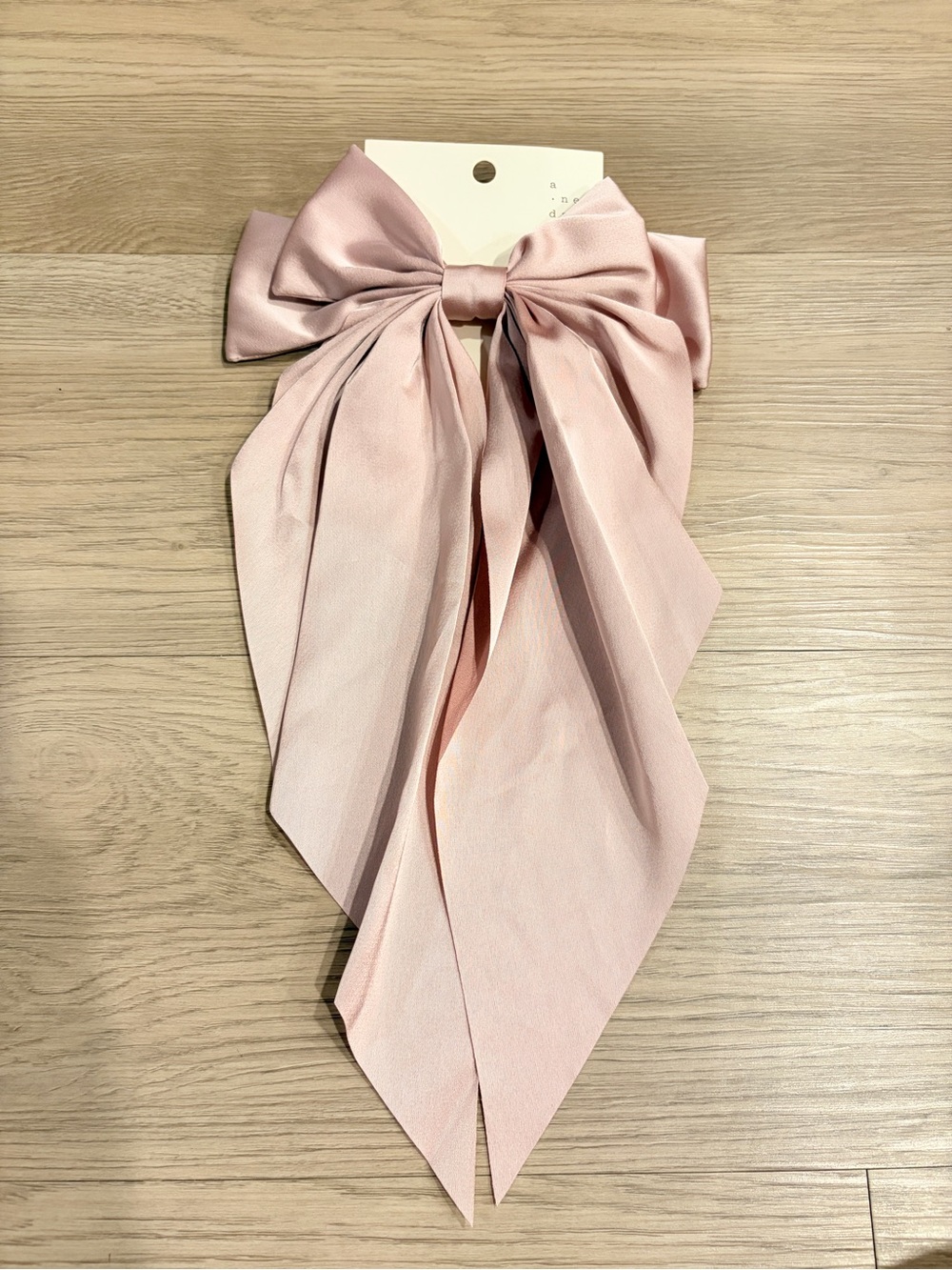 Oversized Satin Bow Hair Clip Pink